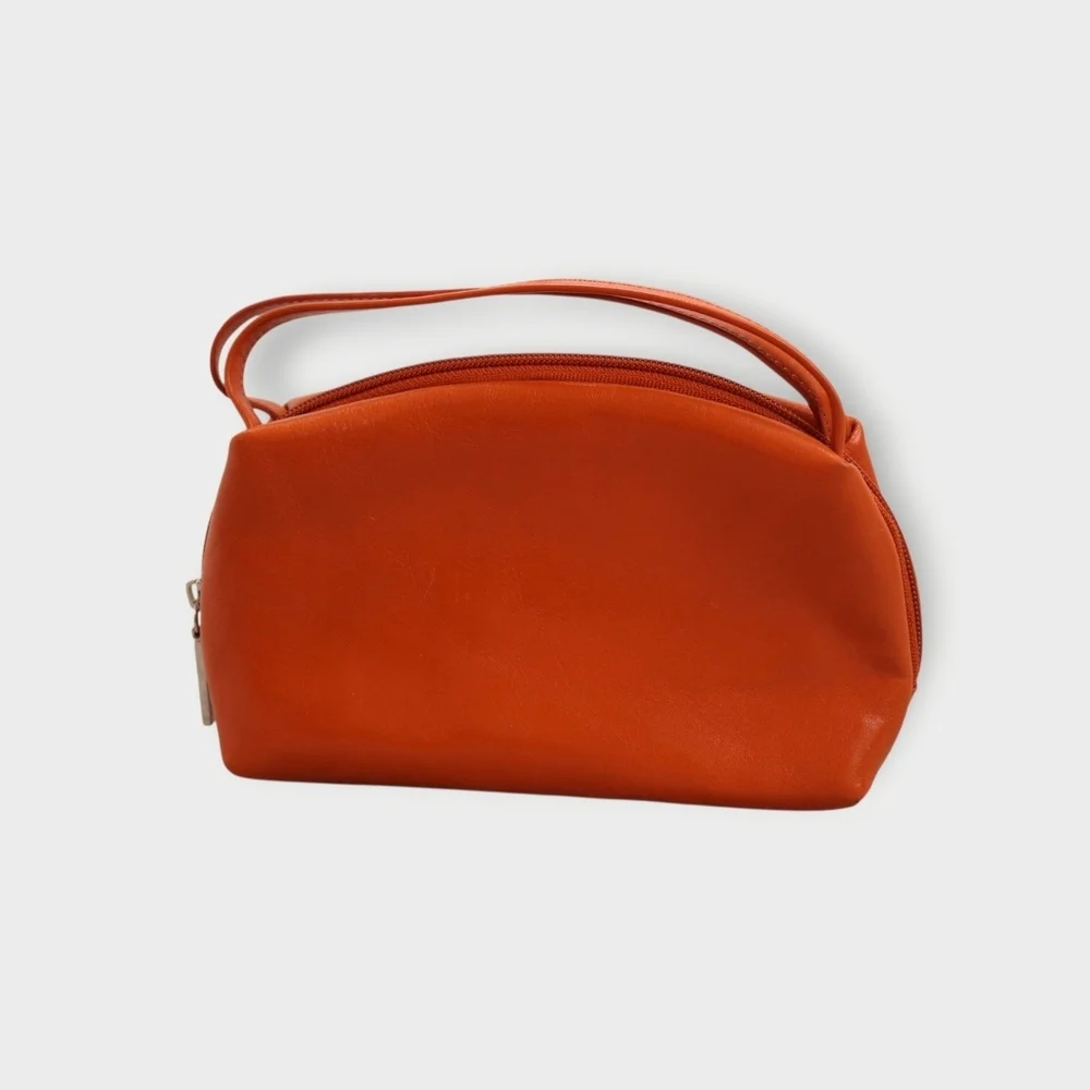 Hobo International Lux Orange Leather Collect Cosmetic / Organizer Case